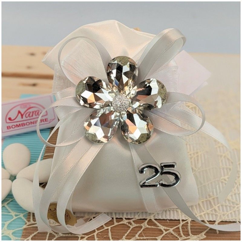 Bomboniere Anniversario Cristallo fiore grande