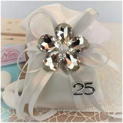 Bomboniere Anniversario Cristallo fiore grande