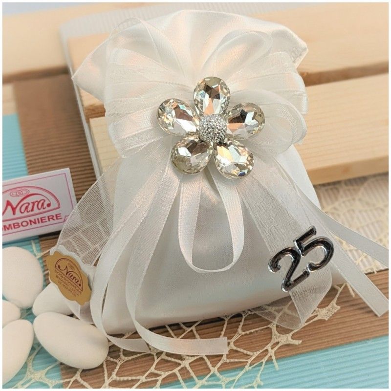 Bomboniera Cristallo fiore 25 Anniversario