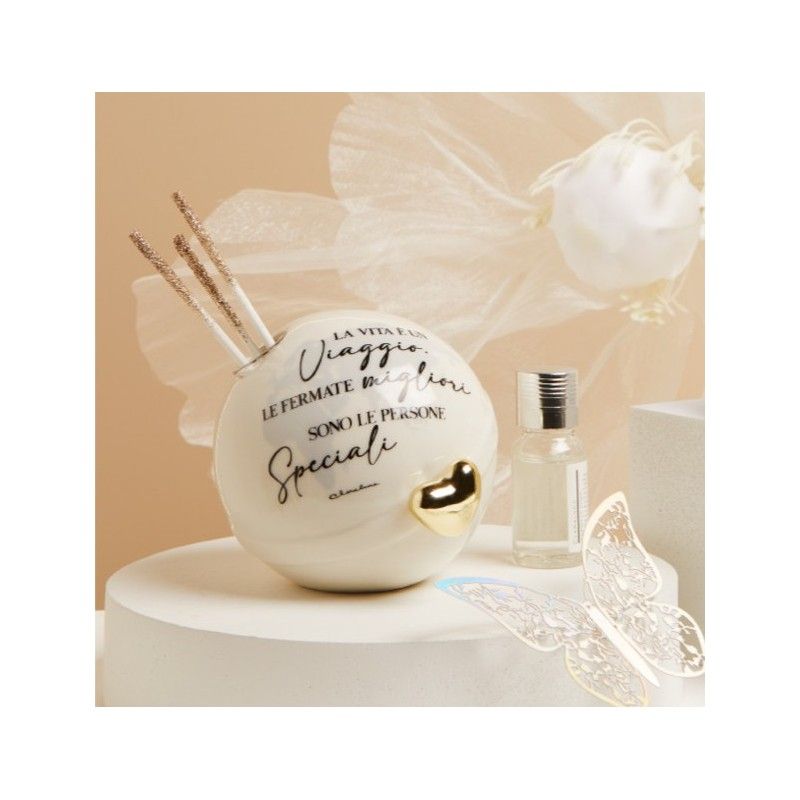Mappamondo profumatore Claraluna cuore oro