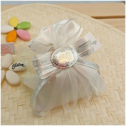 Torta Bomboniere 60 Anni di Matrimonio sacchetto bomboniera con placchetta