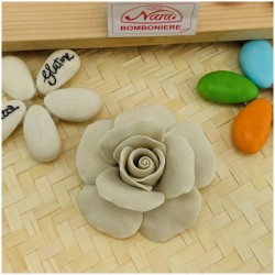 Rosa in porcellana Bomboniere Italiane ecru