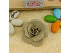 Rosa in porcellana Bomboniere Italiane tortora