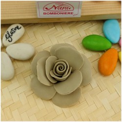 Rosa in porcellana Bomboniere Italiane tortora
