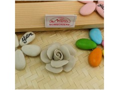 Rosa in porcellana su scatolinain plex