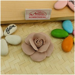 Rosa in porcellana su scatolinain plex