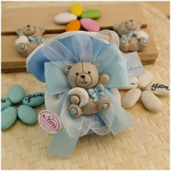 Bomboniere da Battesimo orsetto azzurro