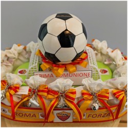 Bomboniera Calcio della Roma con portachiavi