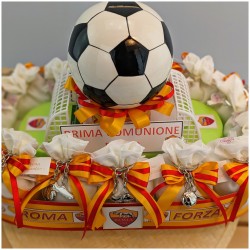 Bomboniera Calcio della Roma con portachiavi