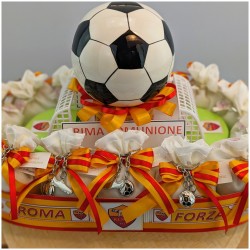 Bomboniera Calcio della Roma con portachiavi