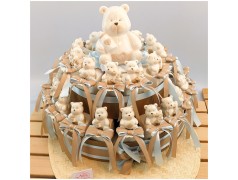 Torta di Bomboniere con orsi in porcellana