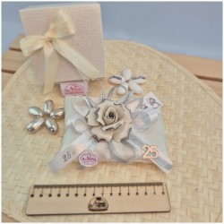 Bomboniere 25 Anniversario Rosa in capodimonte