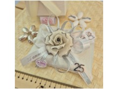 Bomboniere 25 Anniversario Rosa in capodimonte