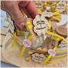 Torta di Barattolini Bomboniere quadrifoglio personalizzato giallo