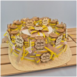 Torta di Barattolini Bomboniere quadrifoglio personalizzato gialle