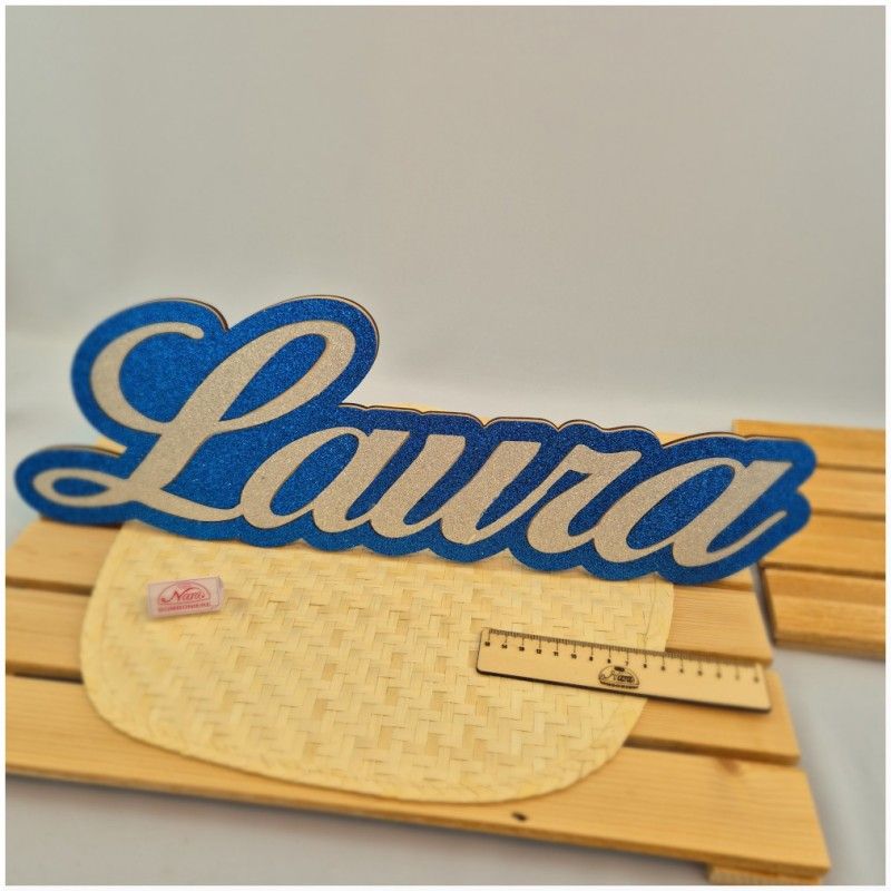 Scritta Glitter in legno personalizzata