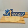 Scritta Glitter in legno personalizzata vista da lontano