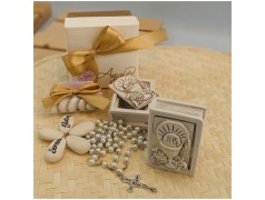 Vangelo scatolina porta Rosario in pietra ricomposta