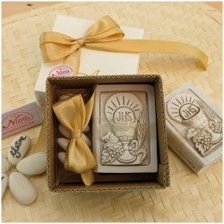 Vangelo scatolina porta Rosario in pietra ricomposta