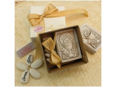 Vangelo scatolina porta Rosario in pietra ricomposta