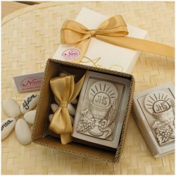 Vangelo scatolina porta Rosario in pietra ricomposta