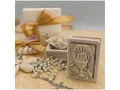 Vangelo scatolina porta Rosario in pietra ricomposta