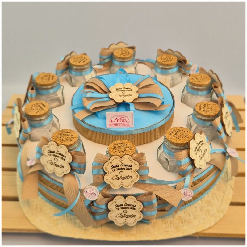 Torta di Barattolini Bomboniere quadrifoglio personalizzato