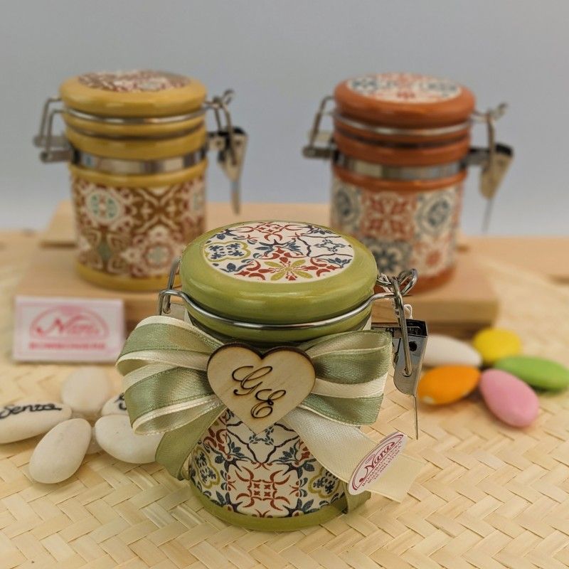 Barattolini Bomboniera in ceramica colorata