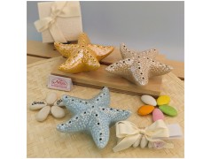 Bomboniere tema Mare Lampade led Stelle Marine Gialle azzurre Sabbia