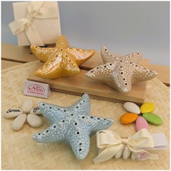 Bomboniere tema Mare Lampade led Stelle Marine Gialle azzurre Sabbia