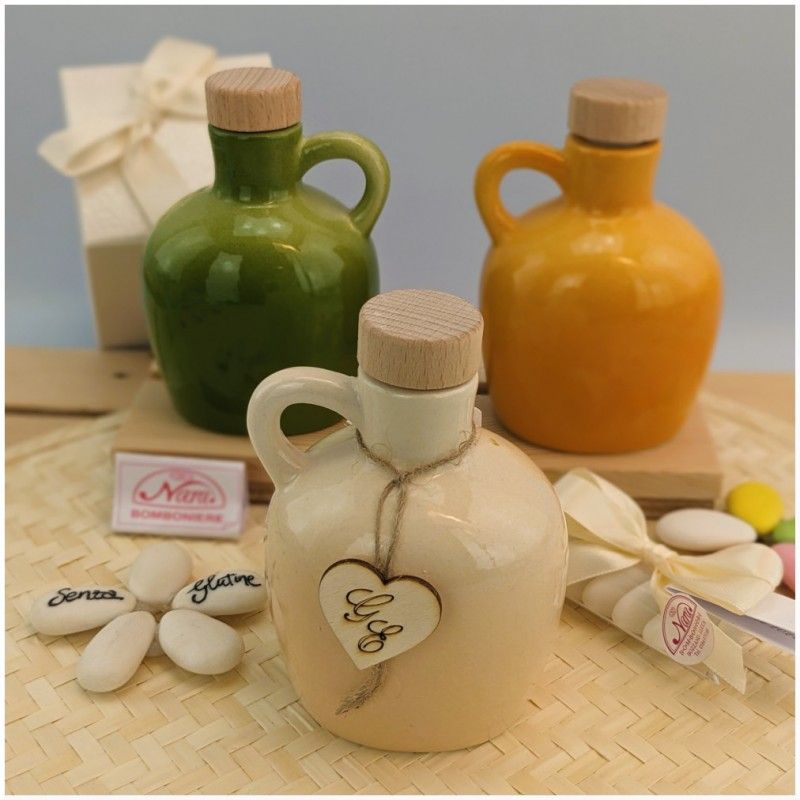 Bomboniera matrimonio Oliera in porcellana di tre colori