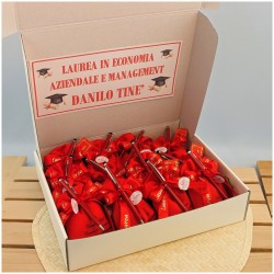 Penna a sfera rossa per laurea scatola