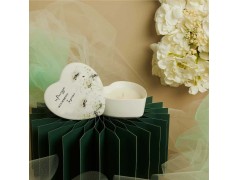 Candela Cuore con fiori di Claraluna