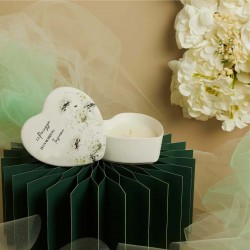 Candela Cuore con fiori di Claraluna