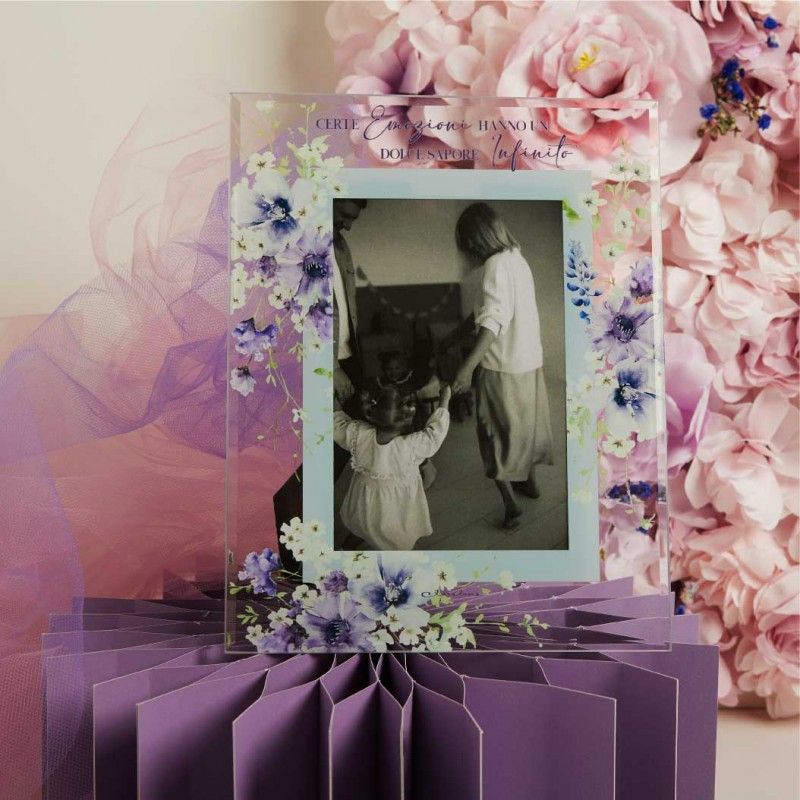 Portafoto in vetro Lilla di Claraluna