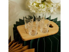 Vassoio in bambù con 4 bicchierini di Claraluna