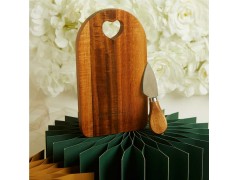 Tagliere piccolo in Acacia con coltellino firmato Claraluna