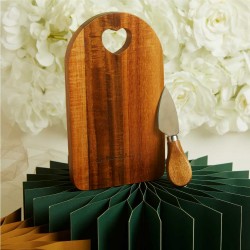 Tagliere piccolo in Acacia con coltellino firmato Claraluna