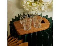 Vassoio in Acacia con 4 bicchierini di Claraluna