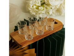 Vassoio in Acacia con 6 bicchierini di Claraluna