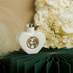 Oliera Cuore con Mappamondo argento