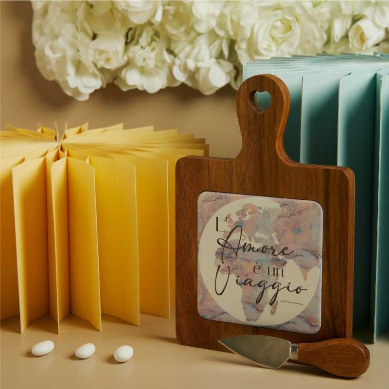 Tagliere in Acacia con coltellino di Claraluna