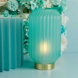 Lampada Grande Plissettata Azzurra di Claraluna