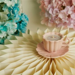 Candela in Tazzine Rosa di Claraluna