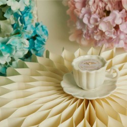 Candela in Tazzina Bianca di Claraluna