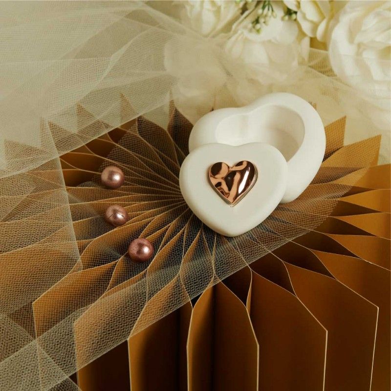 Bomboniere Matrimonio Cuore portagioie Oro rosa