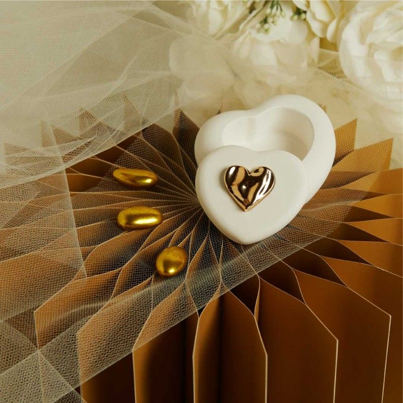 Bomboniere Matrimonio Cuore portagioie Oro