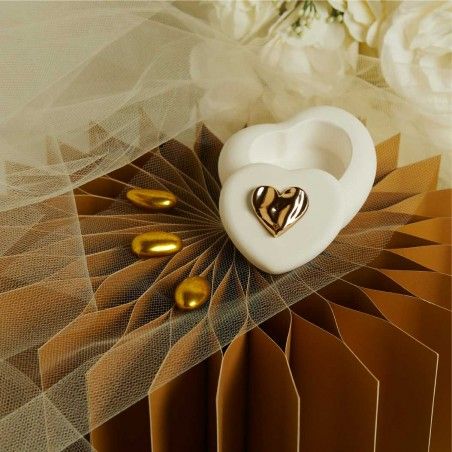 Bomboniere Matrimonio Cuore portagioie Oro