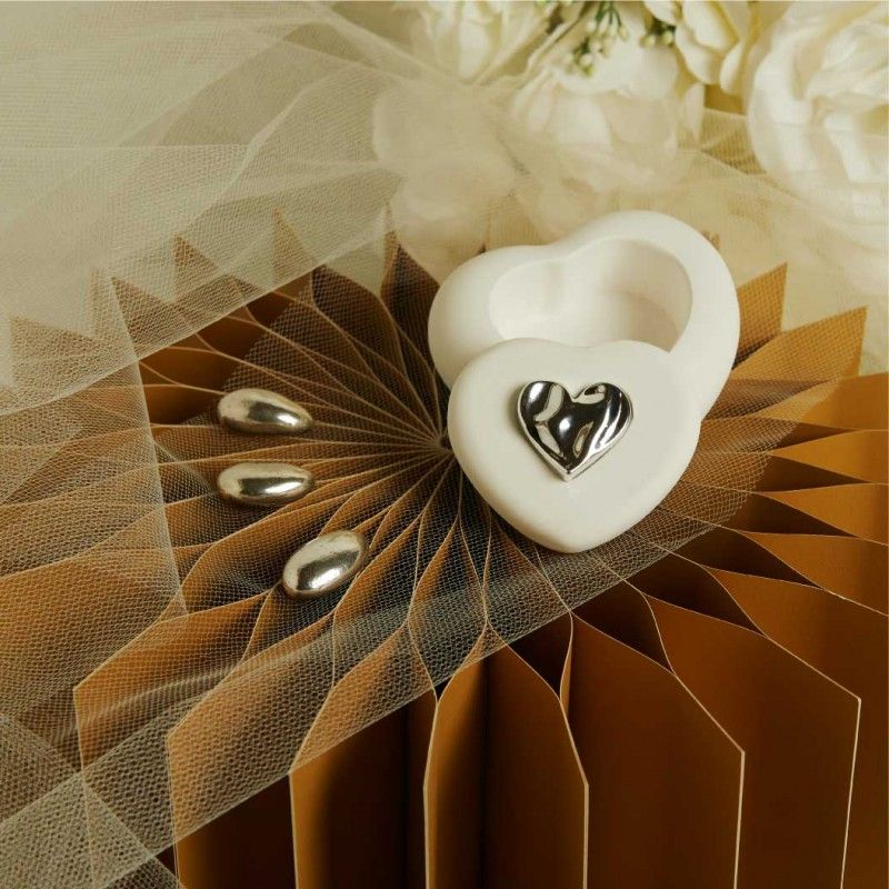 Bomboniere Matrimonio Cuore portagioie Argento