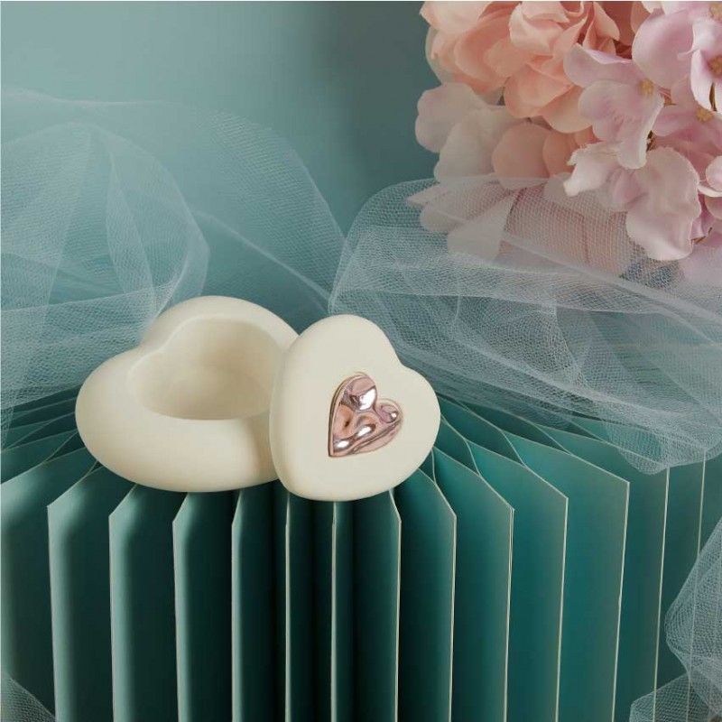 Bomboniera Cuore portagioie Rosa